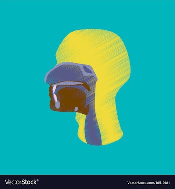 Flat shading style icon pharynx vector image