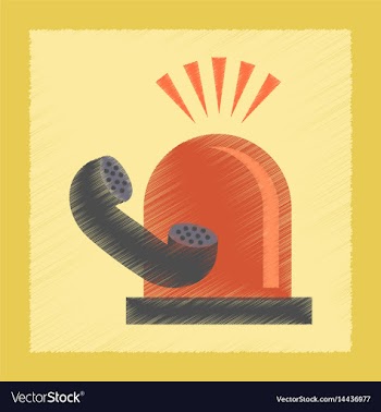Flat shading style icon phone alarm lamp vector image