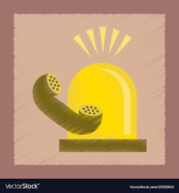 Flat shading style icon phone alarm lamp vector image