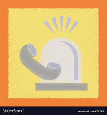 Flat shading style icon phone alarm lamp vector image