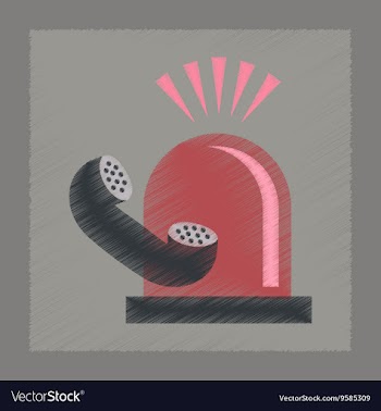 Flat shading style icon phone alarm lamp vector image