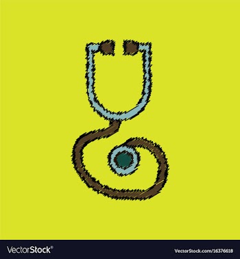 Flat shading style icon phonendoscope vector image