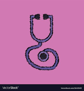 Flat shading style icon phonendoscope vector image
