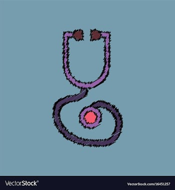 Flat shading style icon phonendoscope vector image