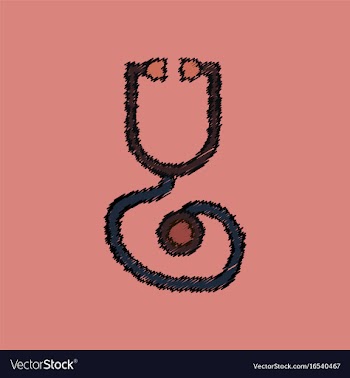 Flat shading style icon phonendoscope vector image
