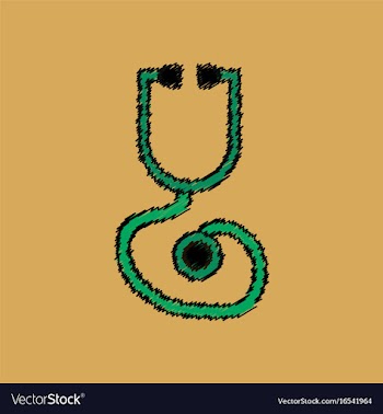 Flat shading style icon phonendoscope vector image