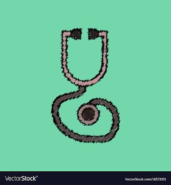 Flat shading style icon phonendoscope vector image