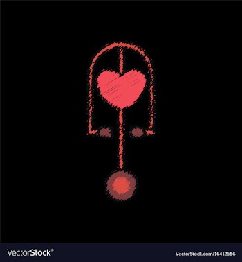 Flat shading style icon phonendoscope with heart vector image