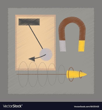 Flat shading style icon Physics lesson magnet vector image