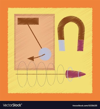 Flat shading style icon physics lesson magnet vector image