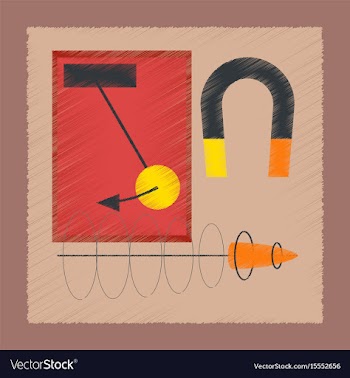 Flat shading style icon physics lesson magnet vector image