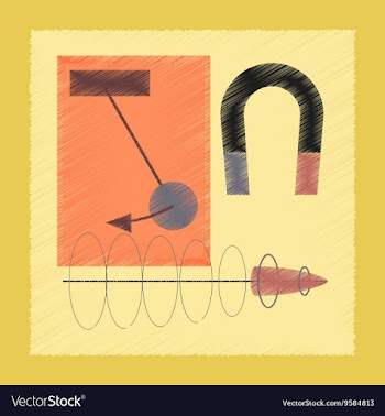 Flat shading style icon Physics lesson magnet vector image