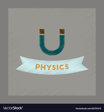 Flat shading style icon physics lesson vector image
