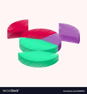 Flat shading style icon pie chart infographics vector image