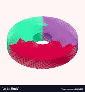 Flat shading style icon pie chart infographics vector image