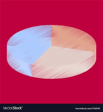 Flat shading style icon pie chart vector image