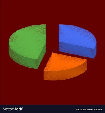 Flat shading style icon pie chart vector image