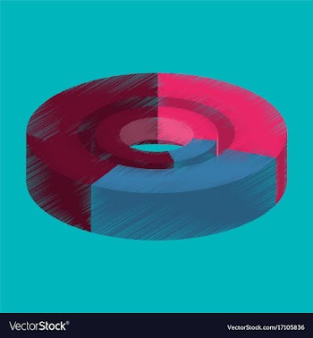 Flat shading style icon pie chart vector image