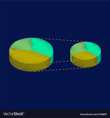 Flat shading style icon pie chart vector image