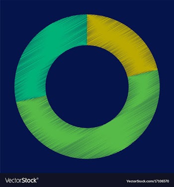 Flat shading style icon pie chart vector image