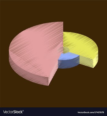 Flat shading style icon pie chart vector image