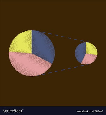 Flat shading style icon pie chart vector image