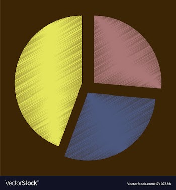 Flat shading style icon pie chart vector image