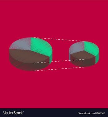 Flat shading style icon pie chart vector image