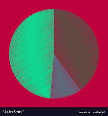 Flat shading style icon pie chart vector image