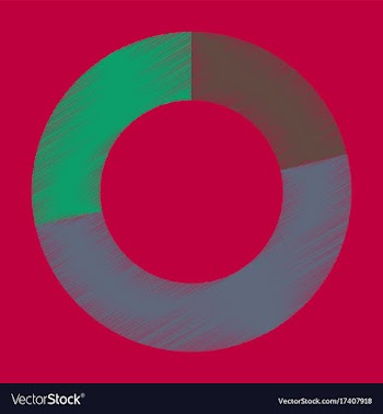 Flat shading style icon pie chart vector image