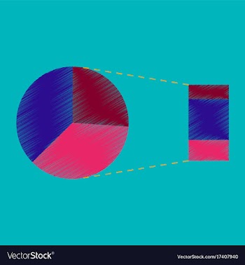 Flat shading style icon pie chart vector image