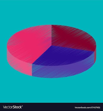 Flat shading style icon pie chart vector image
