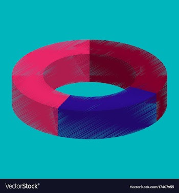Flat shading style icon pie chart vector image