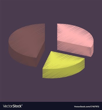 Flat shading style icon pie chart vector image