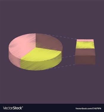 Flat shading style icon pie chart vector image