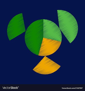Flat shading style icon pie chart vector image