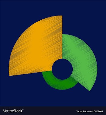 Flat shading style icon pie chart vector image