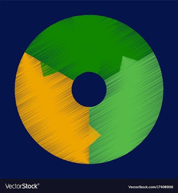 Flat shading style icon pie chart vector image