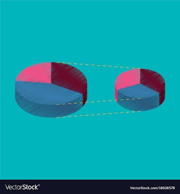 Flat shading style icon pie chart vector image