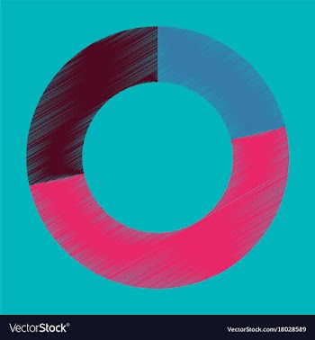 Flat shading style icon pie chart vector image