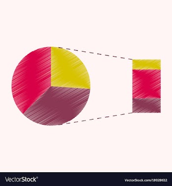 Flat shading style icon pie chart vector image