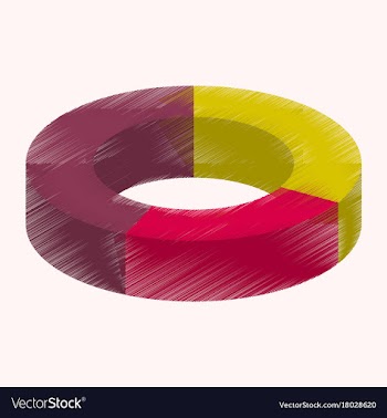 Flat shading style icon pie chart vector image