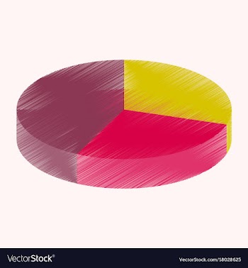 Flat shading style icon pie chart vector image
