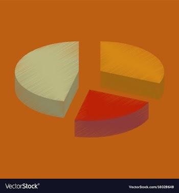 Flat shading style icon pie chart vector image