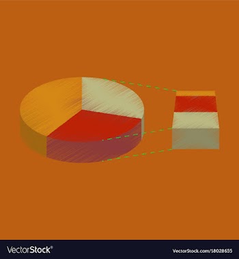 Flat shading style icon pie chart vector image