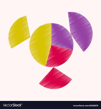 Flat shading style icon pie chart vector image