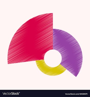Flat shading style icon pie chart vector image