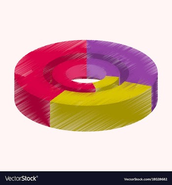 Flat shading style icon pie chart vector image
