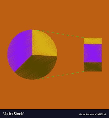 Flat shading style icon pie chart vector image