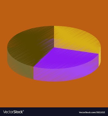 Flat shading style icon pie chart vector image